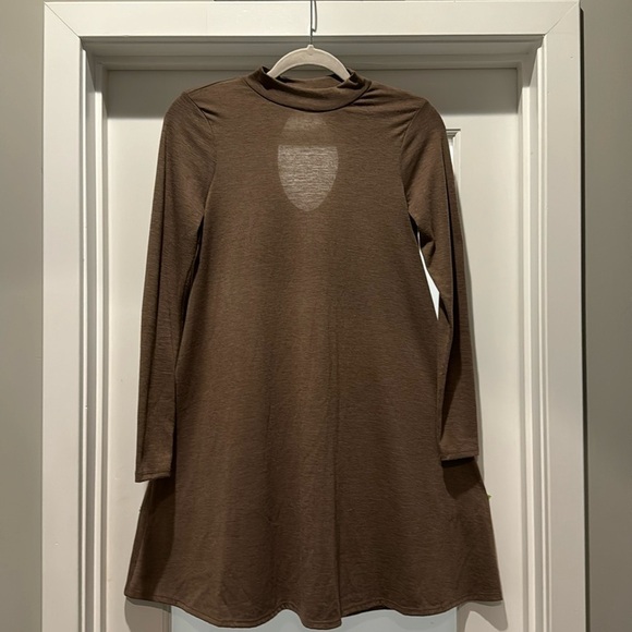 ING brown longsleeve mock turtleneck dress Size Small flirty, party, wes… - Picture 1 of 6